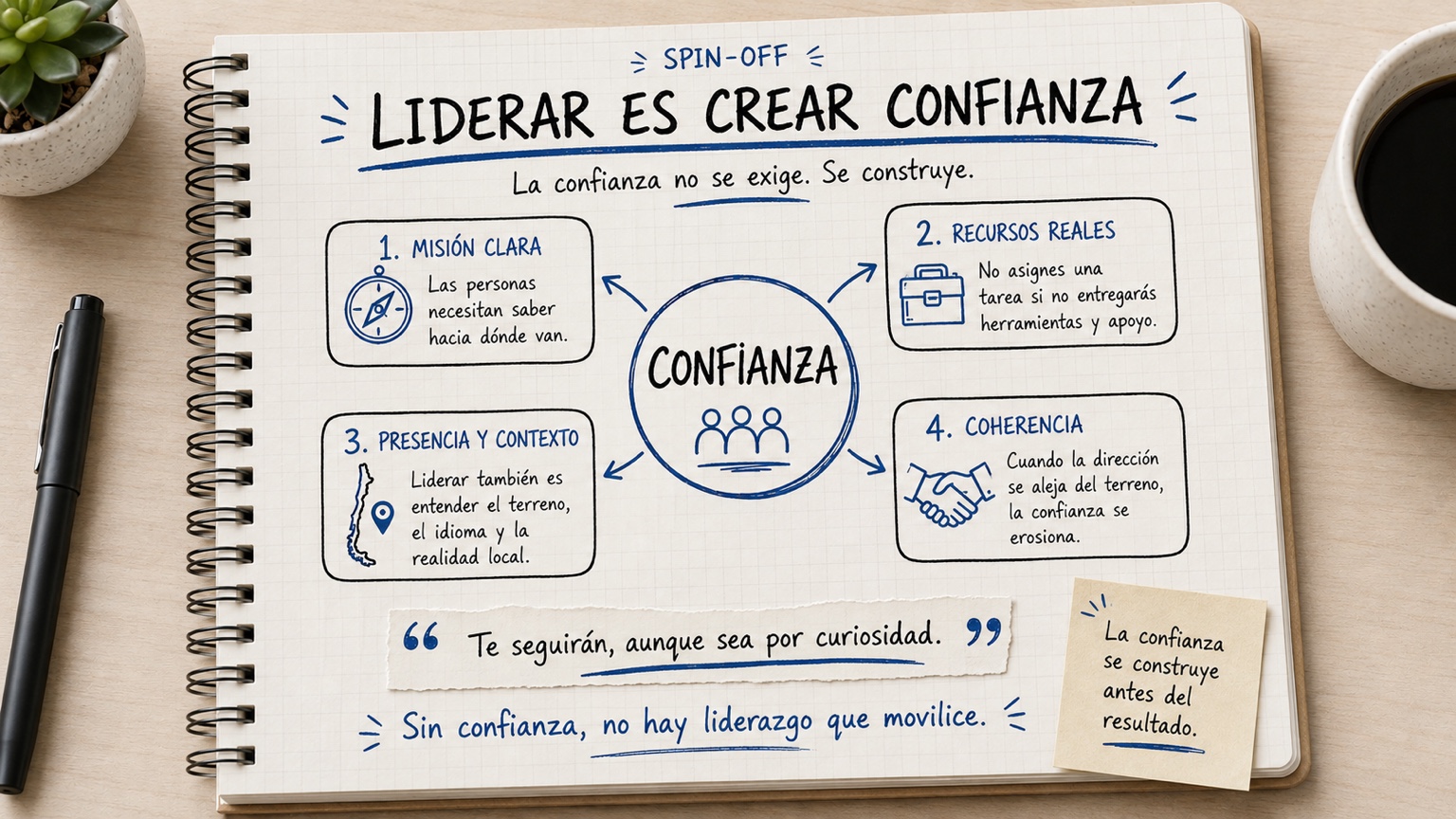 Cuaderno sobre liderazgo y confianza: misión clara, recursos, presencia y coherencia